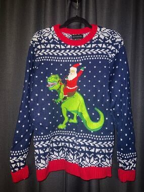 Ugly Christmas Sweater Xmas Size Medium Dinosaur